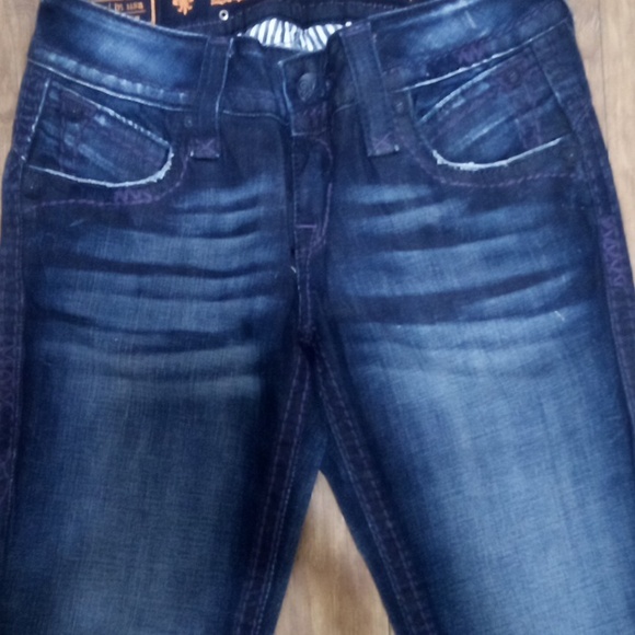 Rock Revival Women's 26 Stephanie Bootcut Embellished Purple Accents NWOT - Picture 4 of 10